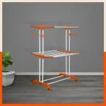 Bathla Mobidry Terra 2 Level Steel Modular Cloth Drying Stand (Orange - Medium)
