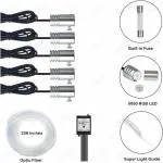 CARIZO Interior Car LED Strip Lights with APP and Remote Control, RGB 5 in 1 Ambient Kits with 236 inches Fiber Optic, Sync to Music Compatible with Hyundai Creta (Type-I) 2015-2020