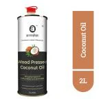 Anveshan Wood Pressed Coconut Oil - 2 Litre | Tin Can | Kolhu/ Kacchi Ghani/ Chekku | Natural | Chemical-Free | Cold Pressed Coconut Oil for Cooking