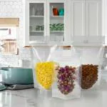 Pocheon - 1 Kg Capacity - 50 Pcs Clear Transparent Reusable Stand up Zip Lock Pouch