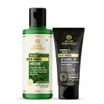 Khadi Organique Neem Face Wash & Bamboo Charcoal Face Mask For Women Glowing Skin