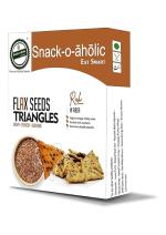 Snack-o-aholic eat smart Organic Flax Seeds Triangle shaped Crisps| Rich in Fiber and Omega-3| Healthy Snacks| Low Calorie Snacks 100g