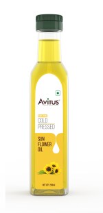 AVITUS Sunflower Oil I Cold Pressed Surajmukhi Tel I 100% Pure and Natural Virgin Unrefined I Chemical-Free, Edible Grade I Delicious & Healthy I for Daily Use and Cooking - 500ml