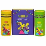 HELP US GREEN Herbal Gulal Natural Holi Colours of 2 Shades Yellow & Green, Non Toxic, Skin Friendly (100g Each, Pack of 2)