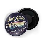 Dhcrafts Blue Metal Just Ride Mountain Bike Bike Printed Fridge Magnet, 5.8 Cm