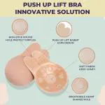 Sanfe Flix Reusable Boob Lift Cups | For Breast Push Up | Braless, Padded, Rabbit (Nude) | A-C cup size - 2 pieces
