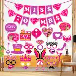 Zyozique Bride to Be Decoration Combo - Miss To Mrs Banner & Photo Booth Props (Pack Of 29)
