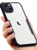 Champion Shockproof Protective Glass Case Compatible With iPhone 14 Plus Back Cover | Transparent Cover For Moblie