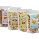 Farmbean Dry Fruits Combo Pack of 4 |Almonds 200gms,Cashew 250gms,Pistachio 250gms, Kurbhani 250gms| Healthy Sweet Treats| Rich in Calcium, Antioxidant, Fibers and Vitamin K | Vegan, Non-GMO & No Preservatives