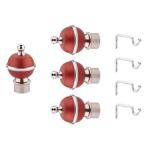 GLOXY ENTERPRISE Stainless Steel & ABS Curtain Brackets Parda Holders with Support Fittings 1 Inch Rod Pocket Finials Designer Door and Window (Maroon, 2 Pair)
