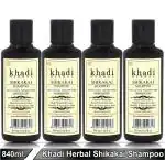 Khadi Herbal Shikakai Shampoo, Herbal Shampoo, Khadi Shampoo, Hair Cleanser For Nourishing and Revitalizing Hair, Hair Shine Shampoo For Men & Women 840 ml (Pack of 4)