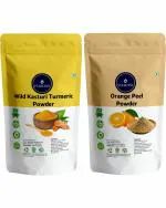 VEDICINE Pure Wild Kasturi Turmeric Powder, Orange Peel Powder for Face And Skin Care (100gmx2)
