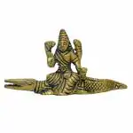 Kalarambh Brass Narmada Devi God Idol For Home Handicraft Art - 4 x 1 x 2 Inch (L x W x H)