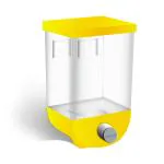 ZURU BUNCH Push Storage Grocery Container, Self-Adhesive Wall-Mounted Storage Box Dry Food Glass Dispenser for pulses and rice, Bulk Food Storage Tank (Pack of 1, Yellow)