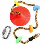 REZNOR 6.5ft Platforms Disc Tree Swing Seat and Climbing Knot Rope Set, Multicolor
