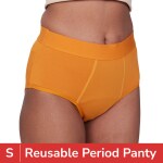 Be Me Hiphugger Period Panties For Women| Strong Leak Protection Hipster| Durable Design Underwear Holds More Than 3 XL Pads (Tangerine, S)