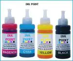 INK POINT Epson T664 L555, L350, L355, L360, L361, L365, L380 Multicolor Ink Bottle 100 ml pack of 4
