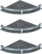 Flaner 9X9 Inch Bathroom Corner Shelf/Wash Basin Shelf Acrylic Wall Shelf (No. Of Shelves - 3, Grey)