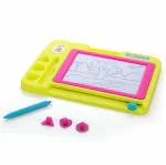 Aditi Toys Magnetic Slate, Magnetic Drawing Board for Learning Writing and Drawing, Magnetic Pen and Stamps, Magnetic Slate Easy to Use and Clean, Magnetic Board for Kids Above 3, BIS Approved (Yellow)