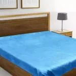 BALLEY Light Blue Polyvinyl Chloride Double Bed Mattress Protector (6.5 x 6 feet )