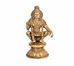 Idol Collections Gold Brass God Of Growth Ayyappa Son Vishnu And Shiva Murti, Golden, Lord Ganesha Seated On Musaka, 12.5 Inch