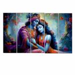 KUBE Radha Krishna Art Wall Painting 7 mm MDF Sparkal Lamination Full HD Print for Decoration Painting (Set of 6) (9.5 Inches X 30 Inches)|Multicolour