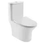 JAQUAR FUSION Range One Piece Rimless Single Piece Western Commode (White) | 380x670x765mm, Exposed Flush Tank, Western Toilet / Water Closet For Bathroom | FSS-WHT-29853S300UFSM