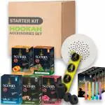 SCORIA Accessories Set Disc Charcoal Pack Mouthpiece Tips Hookah Flavours Starter Kit Combo