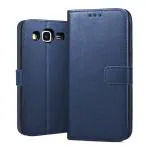 ZORZO Flip Cover for Samsung Galaxy J2 Ace, Grand Prime G530, J2 Prime with Kick Stand | Shockproof | Dual Layer | Card Slot |Wallet Case Cover-Blue