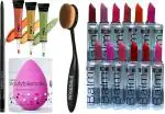 Chiwa Rosedale Ultimate Beauty Blender Sponge Puff & LA Orange Yellow Green Spot Concealer Corrector & Oval Perfect Glaze Makeup Brush