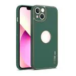 HILLS & MILES Logo View Compatible with Apple iPhone 13 6.1 inch Slim Premium Classic Luxury Elegant Thin Back Case (PU Leather Green Mobile Cover )