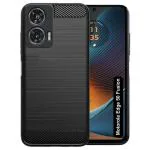 Fashionury Back Cover for Motorola Edge 50 Fusion | Anti-Slip Grip | Hybrid Protection Shockproof | Rubber TPU Stylish Back Case for Moto Edge 50 Fusion (Black)