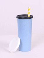 VADDORIYA Plastic Juice Bottle with Straw Kids Tumbler Glass with Inbuilt Straw for Juice Milk Shack Thick Shack and Water Plastic Juice Glass with Straw, Airtight Sipper Bottle with No Spill Lid & Straw Plastic Juice Glass with Straw (Pack of 1)