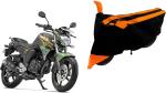 Sheen Black and Orange Yamaha FZ-S Polyester Two Wheeler Cover
