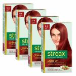 Streax Cream Hair Color for Unisex, 120ml - 0.6 Flame Red (Pack of 4)