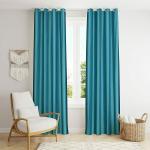 The Decor Hub Faux Texture Pro Solid for Bedroom/Living Room Door - 7 feet - 2 Panels, Aqua