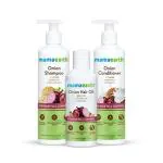 Mamaearth Anti Hair Fall Spa Range Hair Care Set: Onion Shampoo 250 ml + Onion Conditioner 250 ml + Onion Hair Oil 150 ml