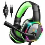 EKSA E1000 USB Stereo Sound RGB Gaming Headset Green