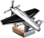 Auto Dean Premium Solar Powered Car Perfume and Fresheners Aeroplane Glider Design, Solar Auto Rotation Fan for Car Dashboard. (Celestial Silver)