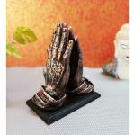Craftomanic Antique Looking Handcrafted Polyresin Welcome Hand Sculpture For Door Entrance/Hand Statue, Vastu Hand Showpiece, Antique Showpiece, Hands Sculpture (17 Cm)