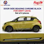 FALCON CAR DOOR SIDE BEADING IN BLACK & SILVER CHROME FOR SWIFT 2018 ONWARDS