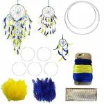DULI Do It Yourself (DIY) Dreamcatcher Kit for Make Your Own Dreamcatcher Kit (Medium Yellow-Blue)