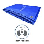 MIPATEX 200 GSM Tarpaulin Sheet with Aluminium Eyelets Blue 27 x 12 ft