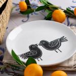 Amalfiee Love Birds Handpainted Wall Decor Ceramic Single Plate