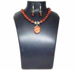 JAYA VISION ENTERPRISES Gemstone Red Jasper Pendant Necklace