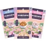 Sprightly Assorted Makhana Combo 270G Roasted Ancient Grain Puffs Gluten free Vegan Weightloss (90 G Each) Pack Of 3