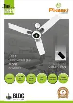 PINAAKI 220 Cmm 35W BLDC Energy Saving High Speed Ceiling Fan with Remote, Brown