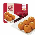 Delight Foods Dry Fruit Besan Ladoo (Laddu) 200g | Diwali Greeting Card | Decorative Fancy Diya | Authentic & Fresh | Indian Sweets (Mithai) | Festive Gift Pack (Diwali)
