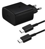 eKus 45Watt PD Travel Adapter Charger Combo Compatible With Galaxy S22 Ultra, S22 Plus, Galaxy S22 Ultra, Note8, Note 9, Note 10, Note 10+, Note 20 5G, Note20 Ultra 5G, A20, A50, A02,A12, A32 5G, Tab S8,S8+,Tab S8,S8+ (Black)