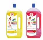 TRAYTEXT 1 Litre Disinfectant Floor Cleaner With Lemon and Rose Cleaning Power Liquid Suitable for All Floor Cleaner Mops Kills 99.9% Germs(PACK OF 2)